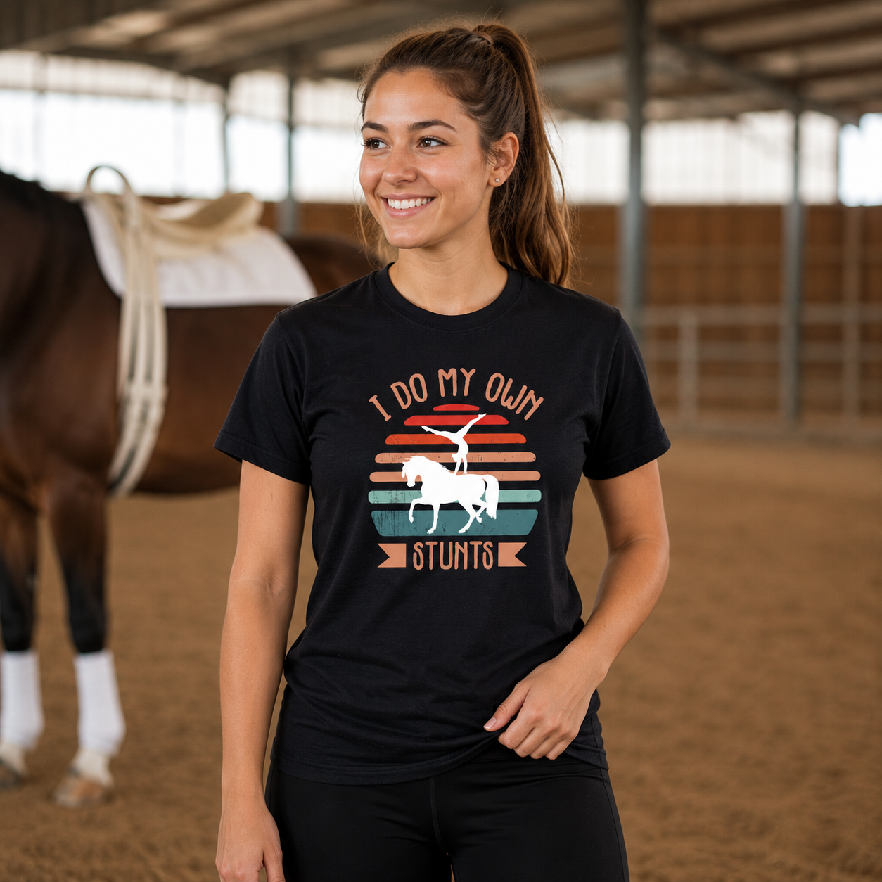 I do my own stunts – 145g Crew Neck T-Shirt