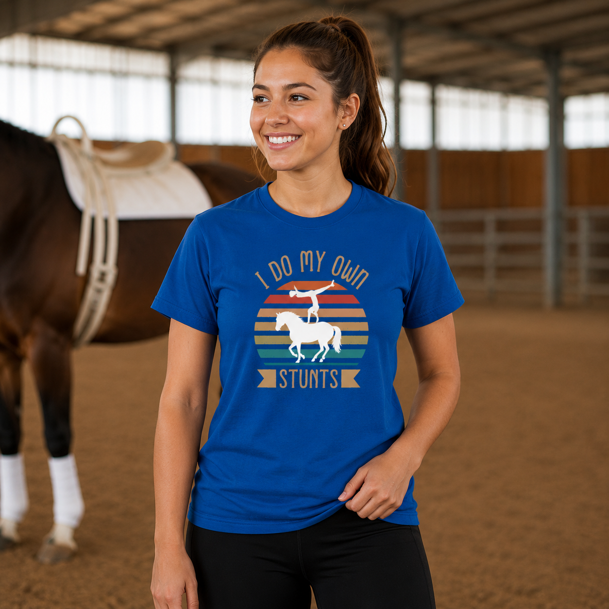 I do my own stunts – 145g Crew Neck T-Shirt - Image 3