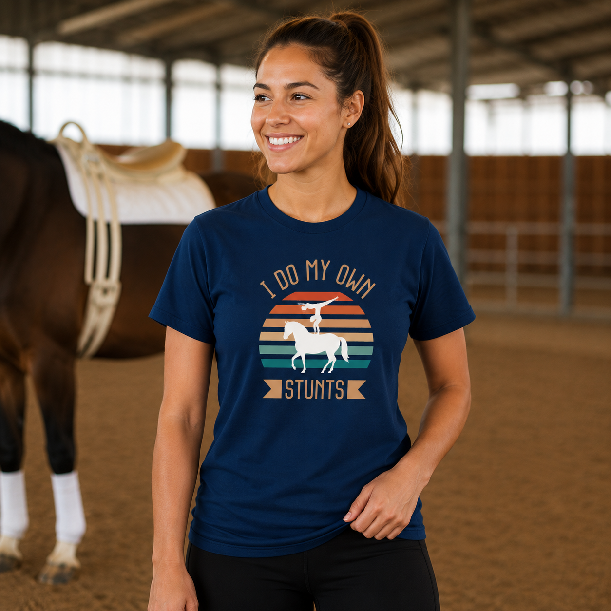 I do my own stunts – 145g Crew Neck T-Shirt - Image 4